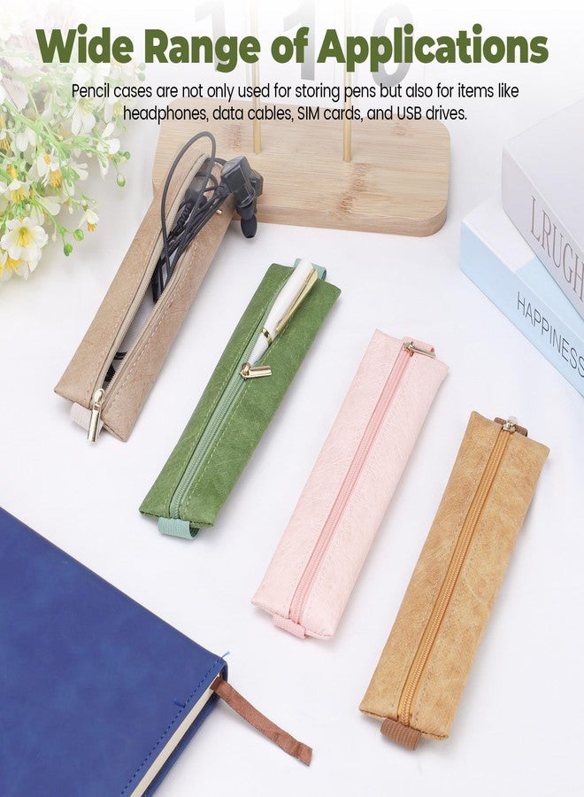 Realand 4 Pack Pen Holder for Notebook, Adjustable Pen Pouch Zipper Pencil Sleeve with Elastic Band for Book, Journal, Planner, 4 Colors A - Image 5