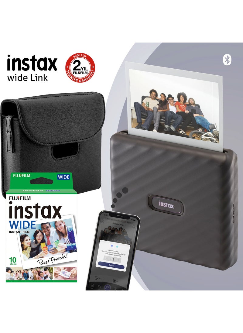 FUJIFILM - Instax Wide Link Gray Smart Printer and Gift Set with Bag 3 - Image 1