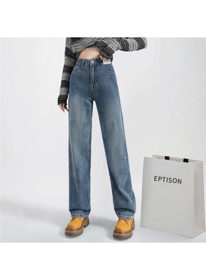 EPTISON Fashionable Slim Fit Women'S Jeans 2025 Autumn High-Waist Slimming Versatile Retro Commuter Straight Leg Pants - Image 4