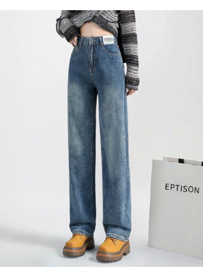 EPTISON Fashionable Slim Fit Women'S Jeans 2025 Autumn High-Waist Slimming Versatile Retro Commuter Straight Leg Pants - Image 1