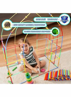 GROIC Straw Constructor STEM Building Toys 400 Piece Straw and Connector Construction Set, Interlocking Plastic Educational Toy Engineering Blocks, Educational Toys  - Image 4
