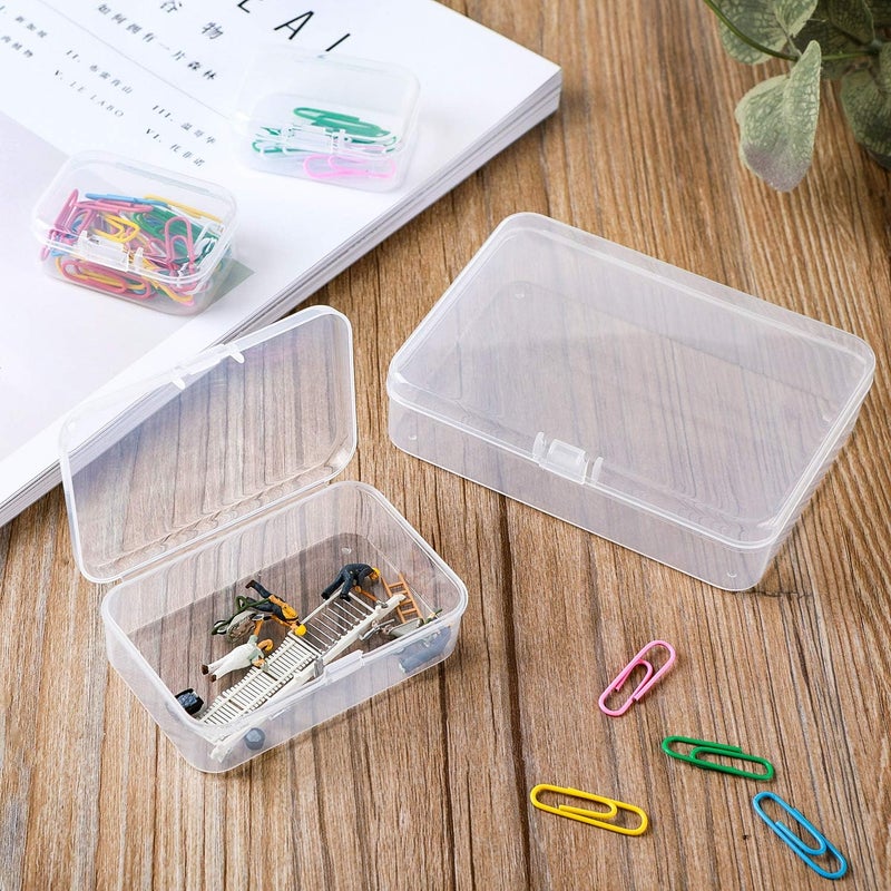 Thintinick 96 Pack Rectangular Clear Plastic Storage Containers Box with Hinged Lid for Beads and Other Small Craft Items (Mixed Sizes 2) - Image 4