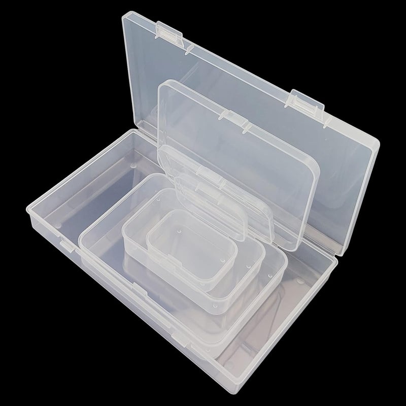 Thintinick 96 Pack Rectangular Clear Plastic Storage Containers Box with Hinged Lid for Beads and Other Small Craft Items (Mixed Sizes 2) - Image 5