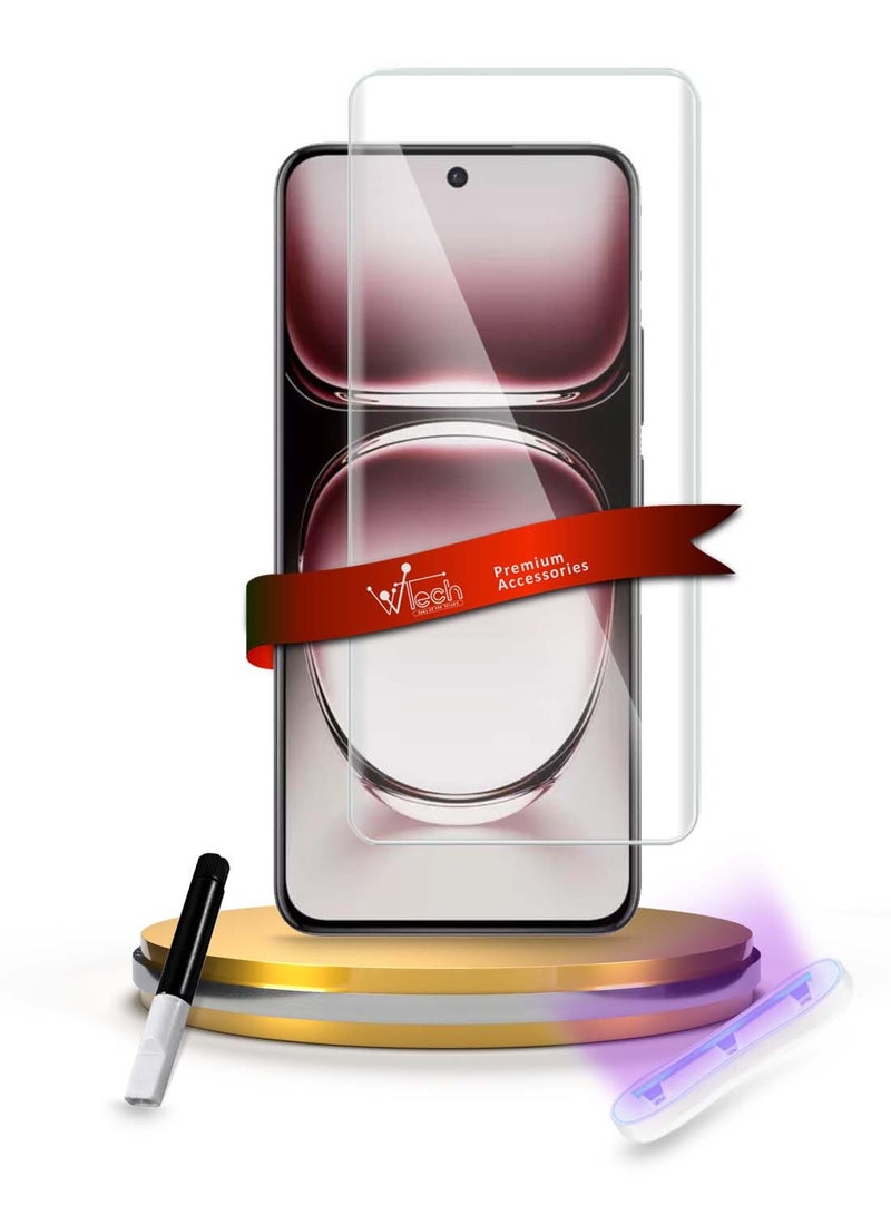 Wtech Oppo Reno12 Pro+ / Reno12 Plus 5G 2024 Premium Curved Edges UV Full Glue Full Cover Tempered Glass Screen Protector (MSGUCN) - Clear - Image 1