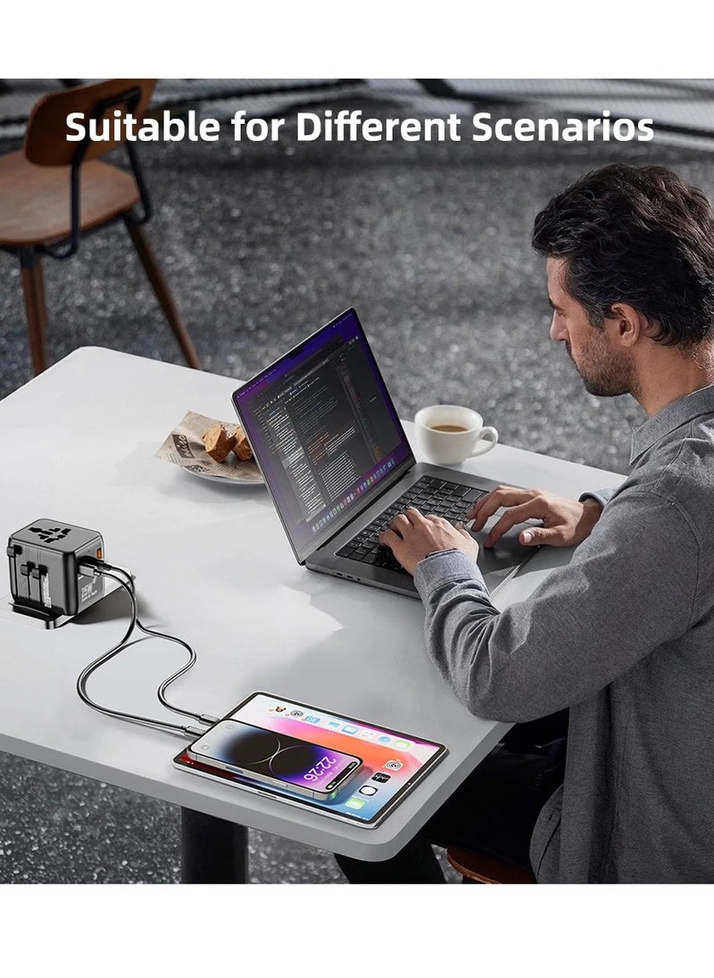 ALGHAFA Universal travel charger adapter  PD  25W USB Type-C and 2AC socket  - Image 2