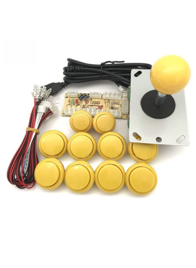 Diy Arcade Kit 30-card Button Switch Game Console Accessories Usb Circuit Board Small Chip Card Digital Computer Game Joystick-Product Color:Package Rocker + Button + Chip Board (white)  - Image 2