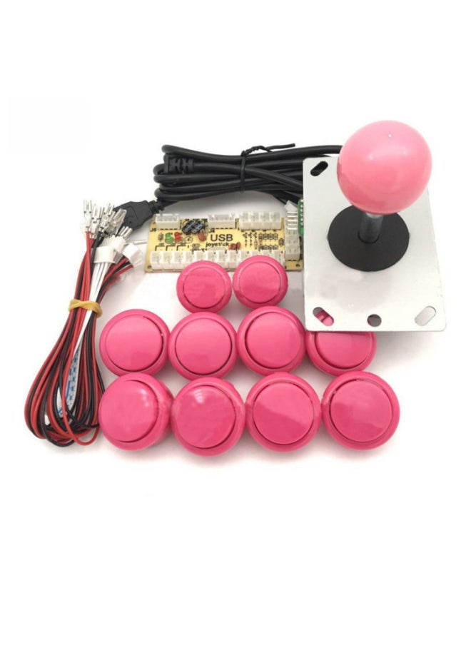 Diy Arcade Kit 30-card Button Switch Game Console Accessories Usb Circuit Board Small Chip Card Digital Computer Game Joystick-Product Color:Package Rocker + Button + Chip Board (white)  - Image 4