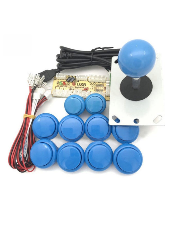 Diy Arcade Kit 30-card Button Switch Game Console Accessories Usb Circuit Board Small Chip Card Digital Computer Game Joystick-Product Color:Package Rocker + Button + Chip Board (white)  - Image 1