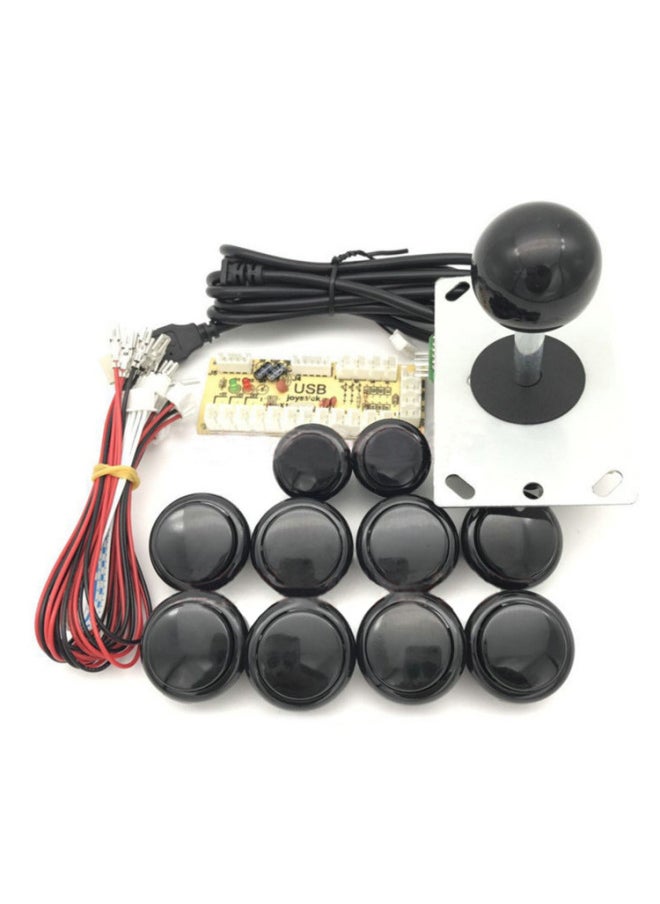 Diy Arcade Kit 30-card Button Switch Game Console Accessories Usb Circuit Board Small Chip Card Digital Computer Game Joystick-Product Color:Package Rocker + Button + Chip Board (white)  - Image 5