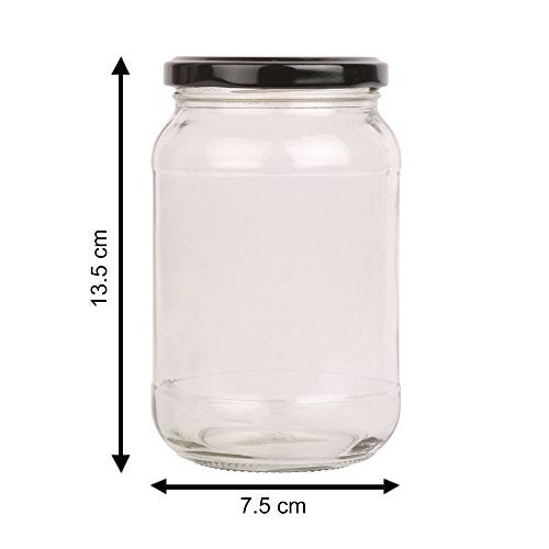 Pure Source India Glass Jar Container, Spice Jar, 500 Gm, With Golden Color Airtight Cap, 12 Pieces. - Image 3