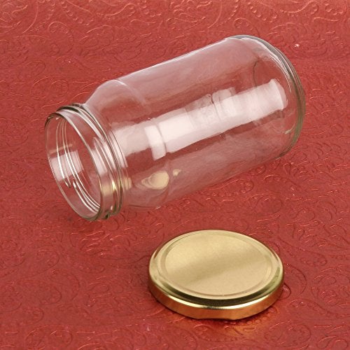 Pure Source India Glass Jar Container, Spice Jar, 500 Gm, With Golden Color Airtight Cap, 12 Pieces. - Image 4