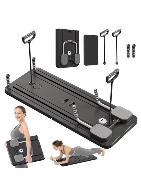 Pilates Yoga Board - 2024 Pilates Reformer Set, Multi-Purpose Foldable Pilates Reformer Board for Home, 5 in 1 Pilates Sliding Board