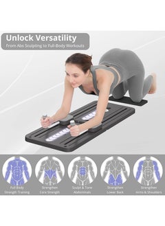 ShebSheb Pilates Yoga Board - 2024 Pilates Reformer Set, Multi-Purpose Foldable Pilates Reformer Board for Home, 5 in 1 Pilates Sliding Board  - Image 3
