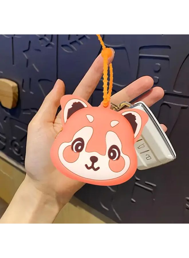 Novelty Gray Fox Silicone Coin Purse With Earphone Storage And Keychain Cards Holder Soft Material Zipper Closure - Image 5