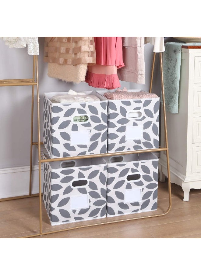 MAX Houser 6 Pack Foldable Fabric Storage Bins with Handles  Ideal for Closet Organization Bedroom and NurseryBlue 12x12x12 - Image 3