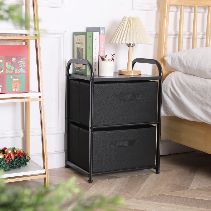MAX Houser Dresser for Bedroom with 2 Drawers, Wide Chest of Drawers, Fabric Dresser, Storage Organizer Unit with Fabric Bins for Closet, Living Room, Hallway, Nursery,Black - Image 3