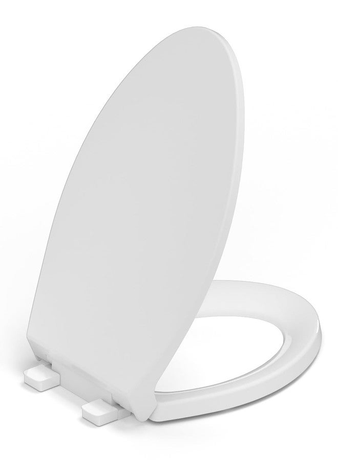 CcBello Soft Close Toilet Seat, Fit Elongated and Oval Toilets, Quick Release Hinges for Easy Clean, Two Mounting Options for Easy Installing, Heavy Duty, Never Loosen, White - Image 1