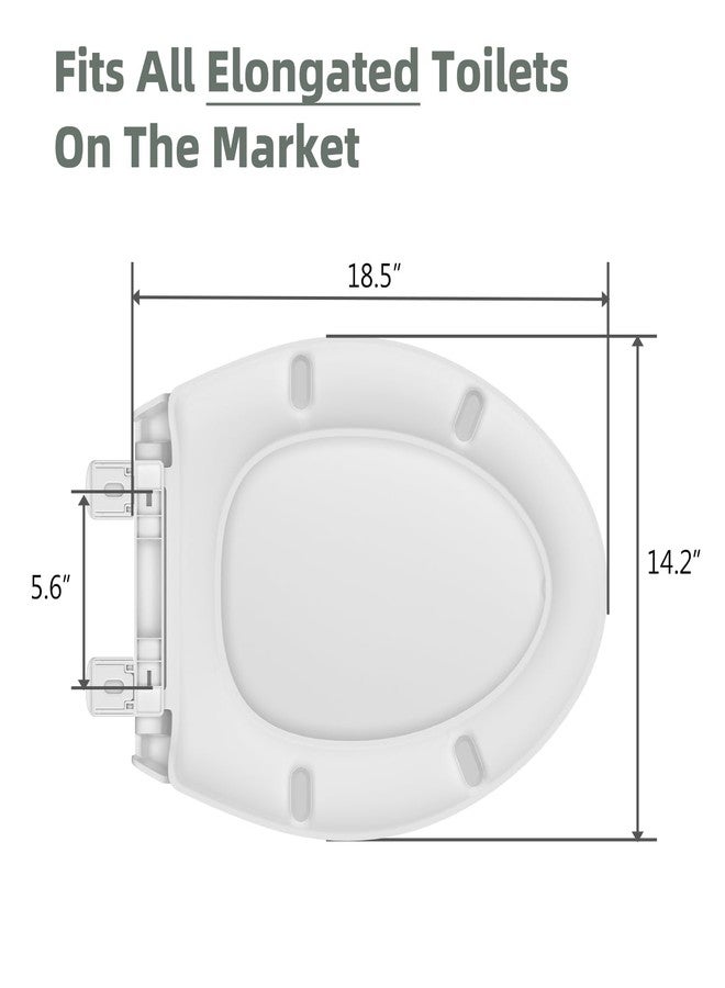 CcBello Soft Close Toilet Seat, Fit Elongated and Oval Toilets, Quick Release Hinges for Easy Clean, Two Mounting Options for Easy Installing, Heavy Duty, Never Loosen, White - Image 3