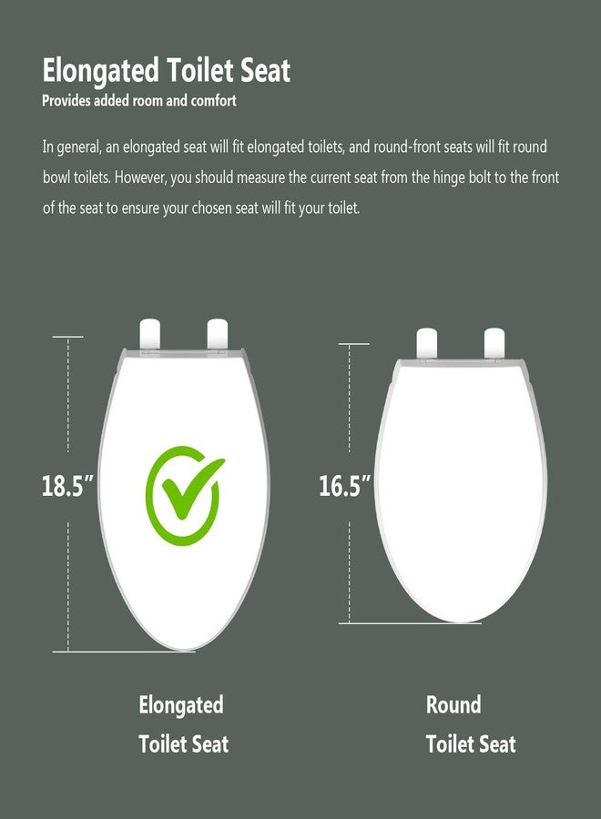 CcBello Soft Close Toilet Seat, Fit Elongated and Oval Toilets, Quick Release Hinges for Easy Clean, Two Mounting Options for Easy Installing, Heavy Duty, Never Loosen, White - Image 2