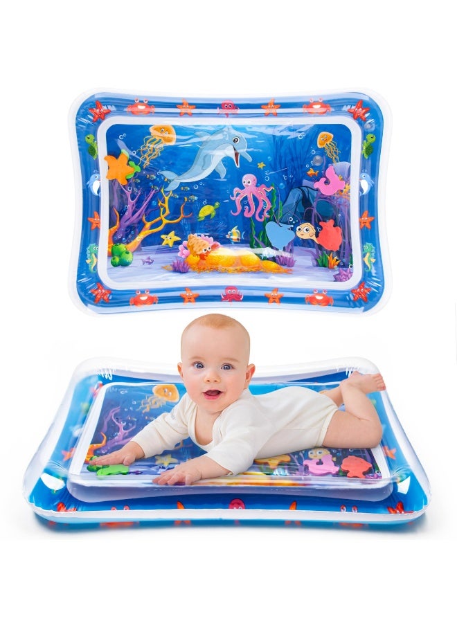 Lyaxm Infant Water Play Mat, Baby and Infants Tummy Play Water Mat,Inflatable Tummy Time Water Play Mat,Safe And Harmless Inflatable Activity Center Spray Water Pad, Infants and Toddlers 3 to 12 Months Promote Development Toys Baby Gifts - Image 1