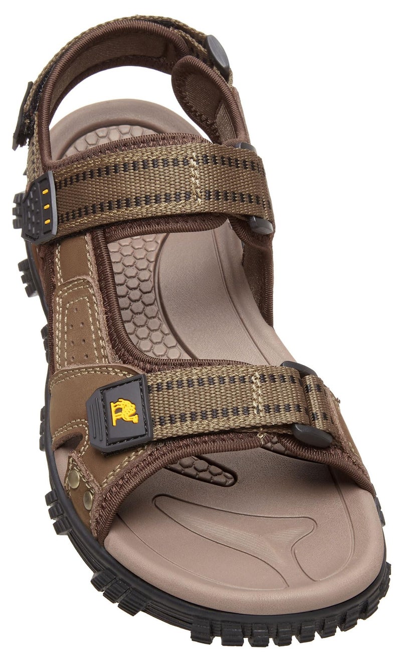 CAMEL CROWN Men's Water Sandals Waterproof Arch Support Hiking Sandals Comfort Leather Sandals Adjustable Athletic Outdoor Sandals for Summer Beach Trail Walking Khaki/Green 10 - Image 1