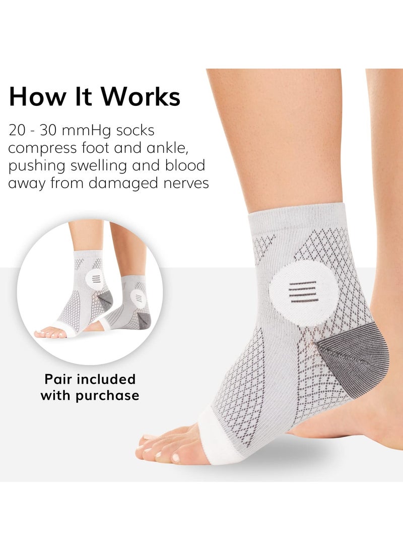 SYOSI Neuropathy Socks, Ankle Compression Sleeve Support Brace Socks, Arch Support Socks Heel Spur Relief Products Leg & Foot Supports Plantar Fasciitis Night Sock for Women (L - 1 Pair)  - Image 4