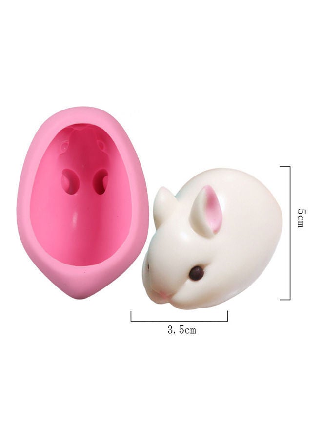 نيبمينينت قالب من السيليكون بتصميم حيوان ثلاثي الأبعاد أبيض/ وردي 5x3.5سم - Image 2