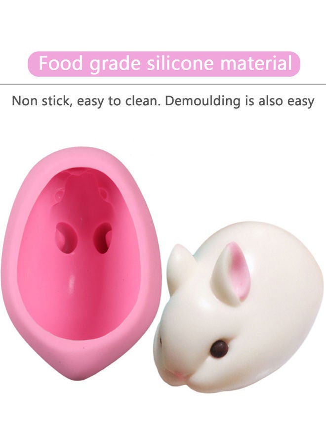 نيبمينينت قالب من السيليكون بتصميم حيوان ثلاثي الأبعاد أبيض/ وردي 5x3.5سم - Image 5
