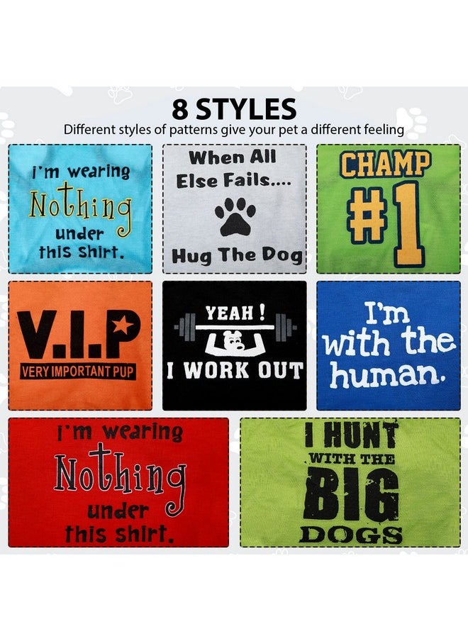 Reginary 8 Pieces Dog Shirts Boy Funny Printed Puppy Shirts Summer Male Soft Dog Clothes Breathable PET T Shirts Outfits Dog Sweatshirt Clothing (Small)  - Image 3
