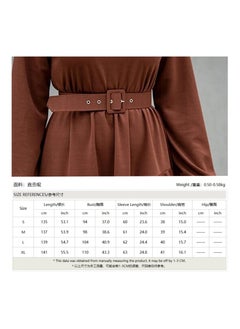 Generic Beautiful elegant Middle Eastern inspired abaya dress with pleated hem and elegant belt - perfect for working Muslim women and various occasions  - Image 5