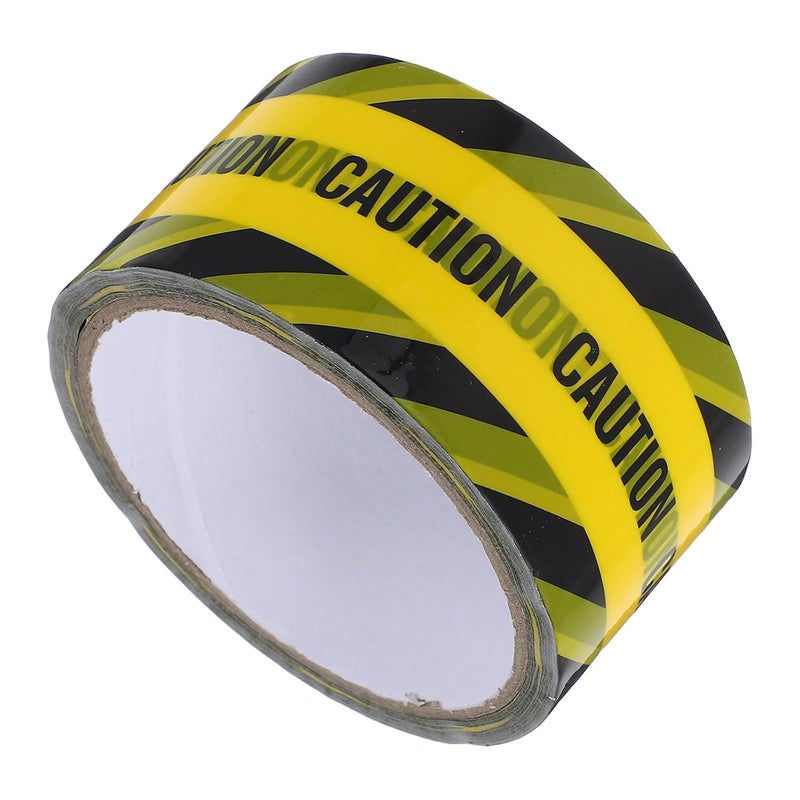 UKCOCO Self-Adhesive Yellow Caution Tape with Black Warning Print 4.8cm X 250m, High-Visibility Floor and Equipment Marking Tape for Industrial Safety and Construction Zones - Image 1