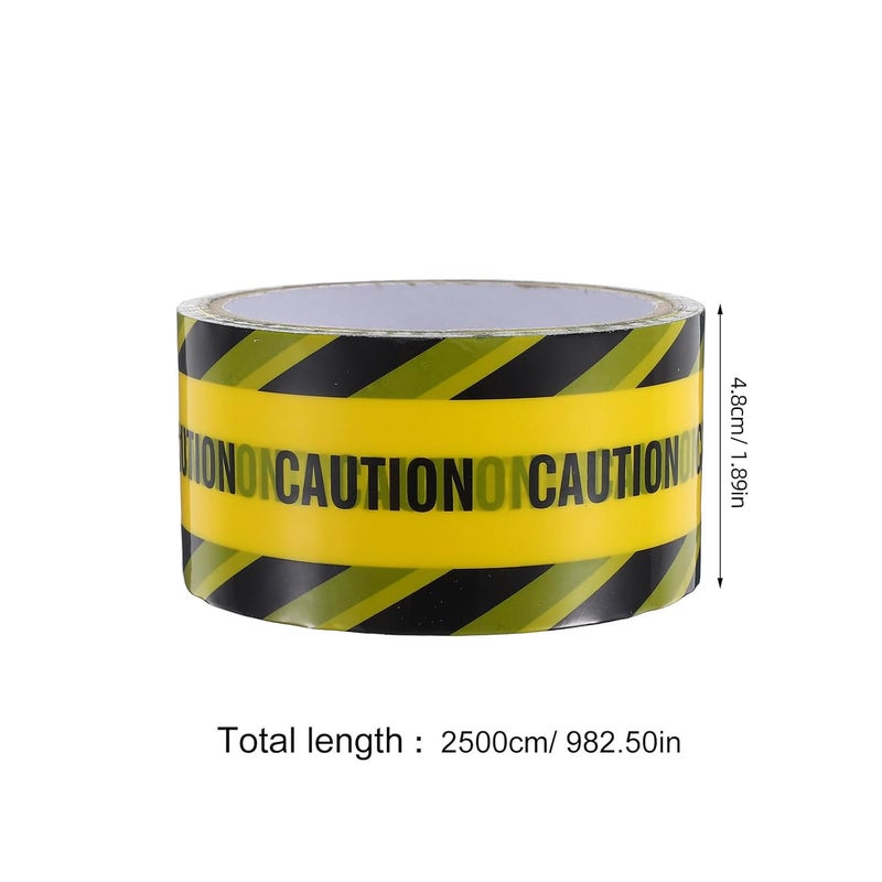 UKCOCO Self-Adhesive Yellow Caution Tape with Black Warning Print 4.8cm X 250m, High-Visibility Floor and Equipment Marking Tape for Industrial Safety and Construction Zones - Image 2