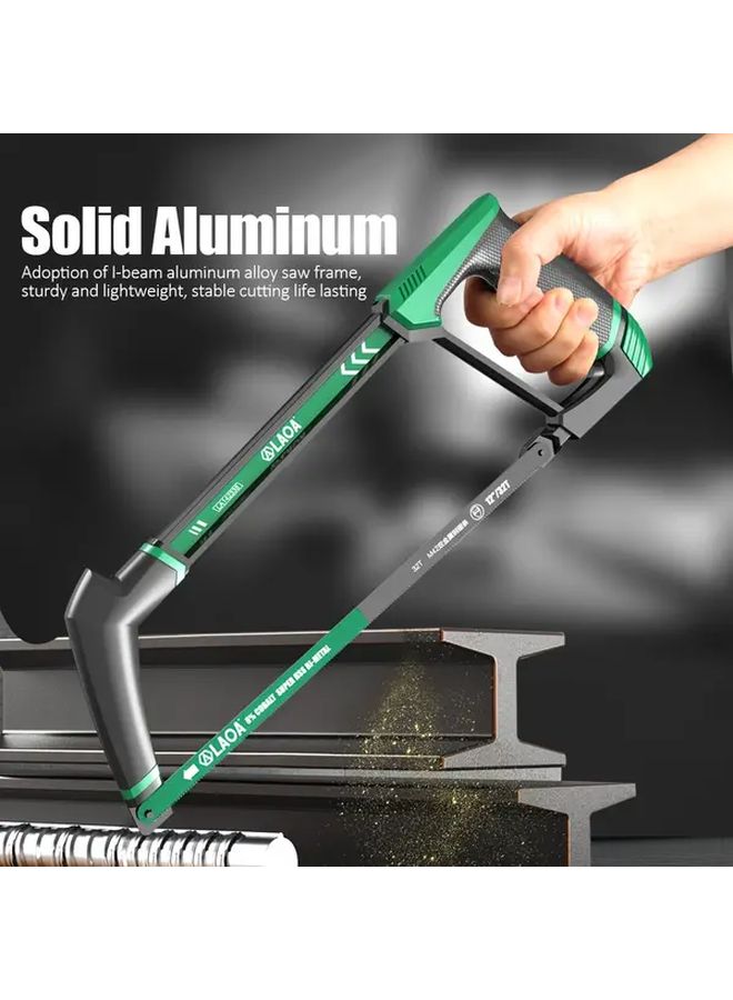 LAOA Hand Saw Hacksaw Small Household Handheld Cutting Tool Iron Saw Blade Bow Frame Fast Multi Material - Image 1