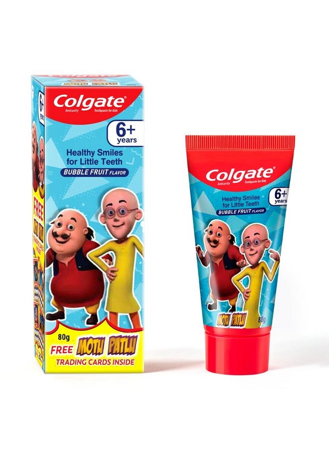 كولجيت معجون أسنان للأطفال بعمر 6 سنوات فما فوق، معجون أسنان موتو باتلو بنكهة الفاكهة ذو الحماية اللطيفة مع تركيبة كاشطة أقل بنسبة 50% للحماية من التسوس 80 جم | مكافحة التجاويف - Image 1