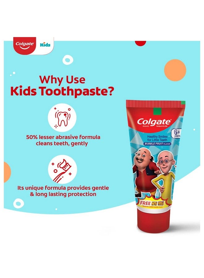 كولجيت معجون أسنان للأطفال بعمر 6 سنوات فما فوق، معجون أسنان موتو باتلو بنكهة الفاكهة ذو الحماية اللطيفة مع تركيبة كاشطة أقل بنسبة 50% للحماية من التسوس 80 جم | مكافحة التجاويف - Image 4