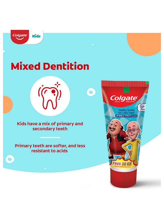 كولجيت معجون أسنان للأطفال بعمر 6 سنوات فما فوق، معجون أسنان موتو باتلو بنكهة الفاكهة ذو الحماية اللطيفة مع تركيبة كاشطة أقل بنسبة 50% للحماية من التسوس 80 جم | مكافحة التجاويف - Image 5