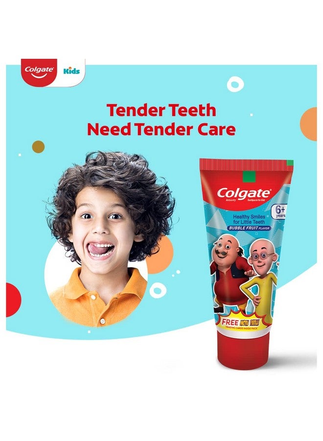 كولجيت معجون أسنان للأطفال بعمر 6 سنوات فما فوق، معجون أسنان موتو باتلو بنكهة الفاكهة ذو الحماية اللطيفة مع تركيبة كاشطة أقل بنسبة 50% للحماية من التسوس 80 جم | مكافحة التجاويف - Image 2