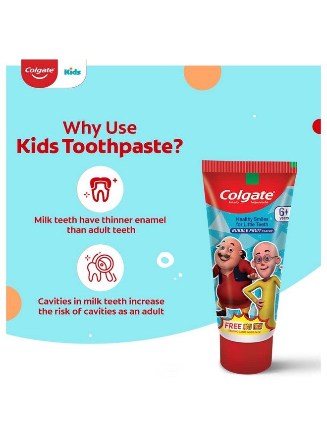 كولجيت معجون أسنان للأطفال بعمر 6 سنوات فما فوق، معجون أسنان موتو باتلو بنكهة الفاكهة ذو الحماية اللطيفة مع تركيبة كاشطة أقل بنسبة 50% للحماية من التسوس 80 جم | مكافحة التجاويف - Image 3