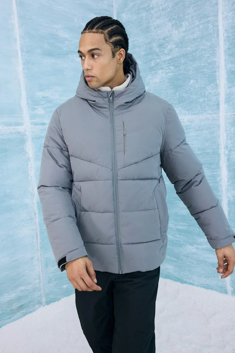 Defacto  Defactofit Regular Fit Hooded Winter Waterproof Jacket for Men | Best Price UAE