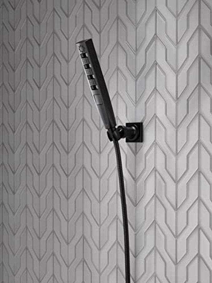 Delta Faucet 5-Spray Touch-Clean H2Okinetic Wall-Mount Hand Held Shower With Hose, Matte Black 55140-Bl - Image 1