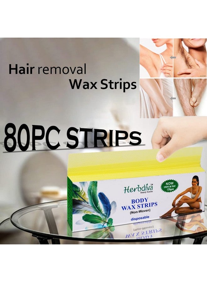 هيربيفا شرائح شمع الجسم لإزالة الشعر 80 قطعة | سمك 120 جرامًا للمتر المربع، للاستعمال مرة واحدة | قماش غير منسوج لإزالة الشعر بالشمع بسلاسة | حزمة من 2 - Image 3