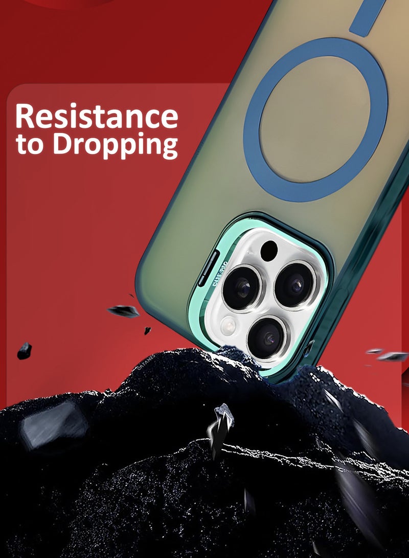 CATANES ( iPhone 16 Pro Max ) Case, Gradient Holographic Iridescent MagSafe Case,Kickstand Case Cover / Holographic Green Colour - Image 3