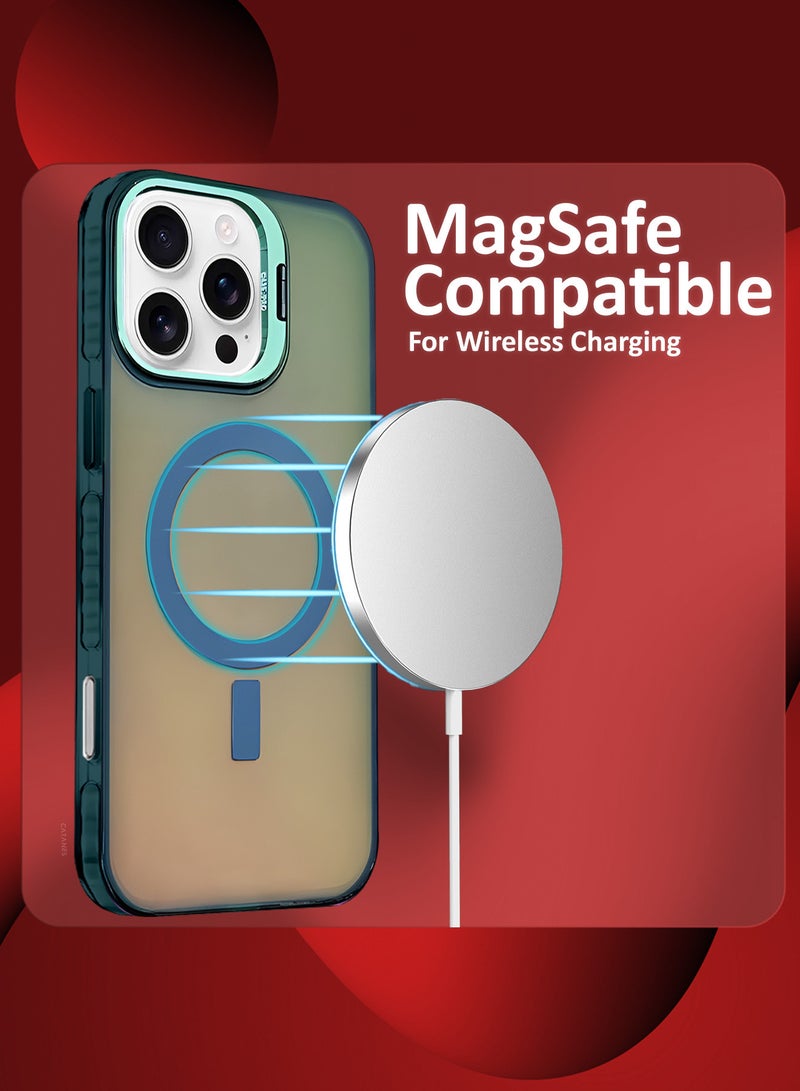 CATANES ( iPhone 16 Pro Max ) Case, Gradient Holographic Iridescent MagSafe Case,Kickstand Case Cover / Holographic Green Colour - Image 4