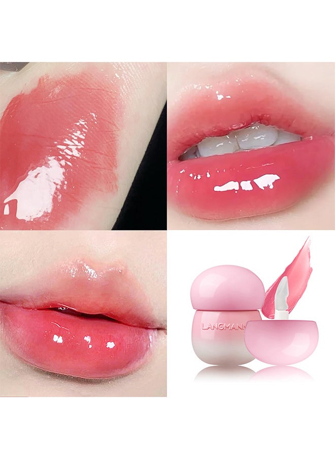 LANGMANNI Pudding Glow Lip Balm, Lipstick Long-Lasting Plumps Moisturizing Lip Gloss Lip Oil Mushroom Jar, Day And Night Lip Repair Hydrating Lip Mask Nourish And Hydrate Not Sticky Tinted Lip Balm  - Image 3