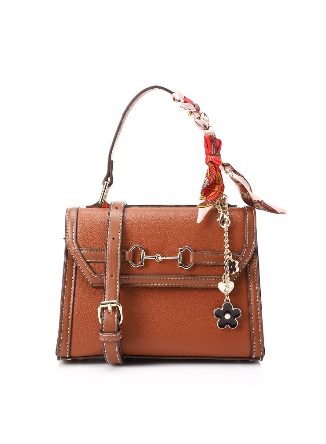 Dejavu BAGS DEE-DJTX-006 Self Pattern textured Leather Bag - Brown For Women - Image 1