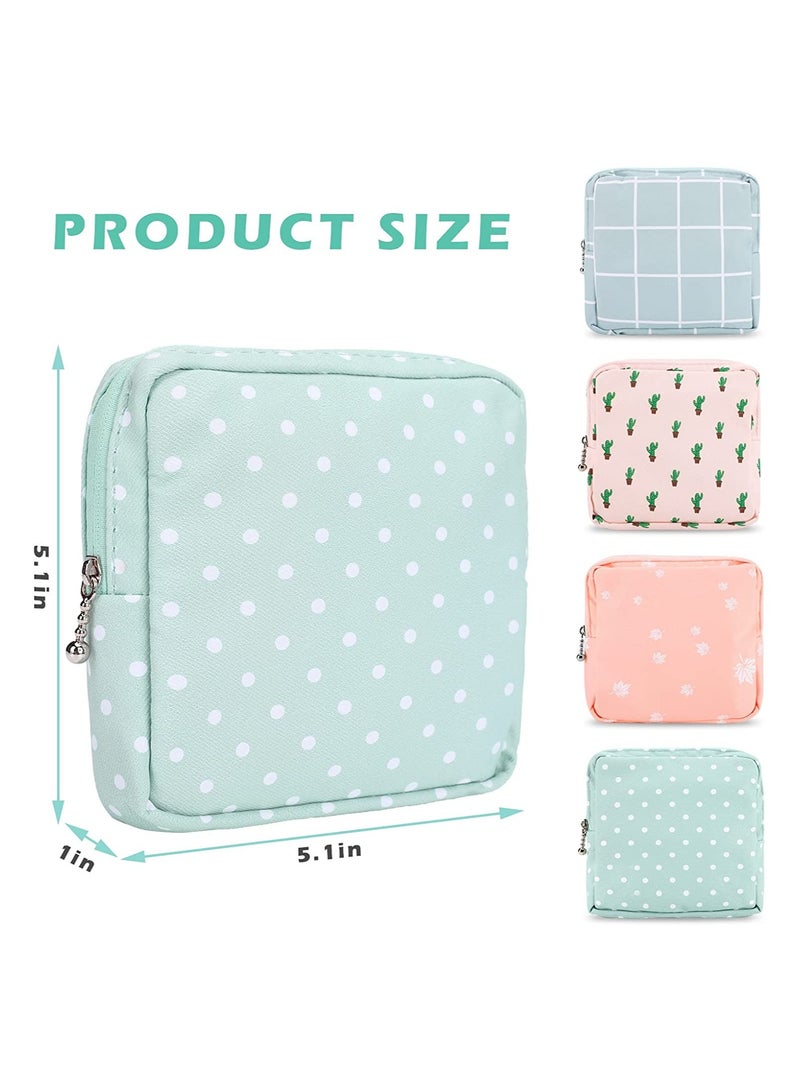 Portable Sanitary Napkin Storage Bag, 4Pcs Menstrual Cup Pouch & Coin Purse, Cotton Cloth Cosmetic Bag for Teen Girls & Women  - Image 3