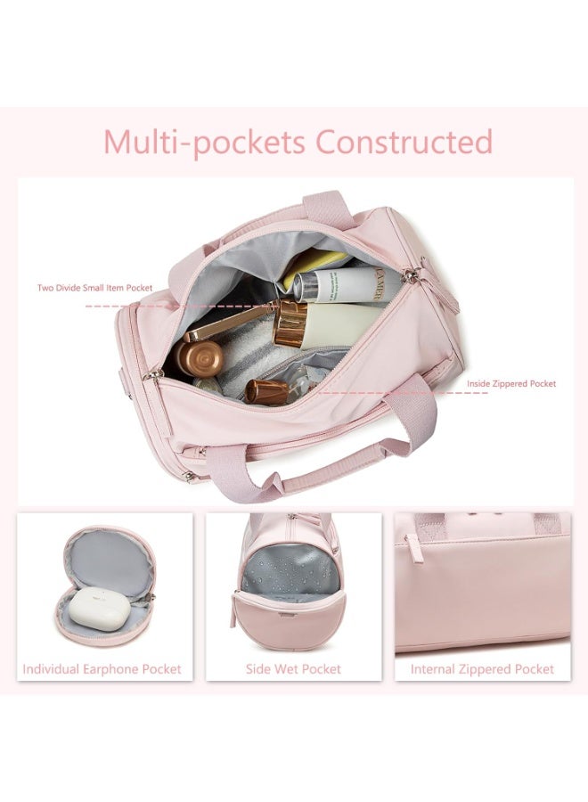 Mini Gym Bag for Women Girls Cute Small Duffle Bag with Multifunctional Pockets Bag Workout Sport Bags for Dance,Fitness,Yoga, Pink, Sport - Image 3