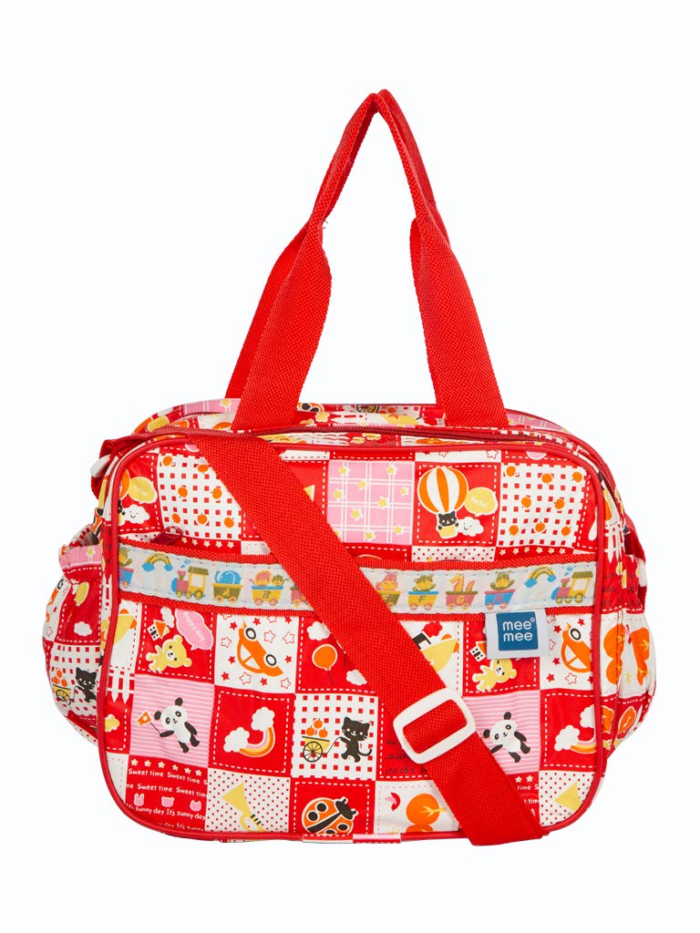Mee Mee Durable Nursing Maternity Diaper Backpack Multifunctional Adjustable Spacious Shoulder Strap Stylish Baby Travel Bag/Mamas Bags/Diapers Bags for Kids/Baby/Toddlers Backpack (Red) - Image 1