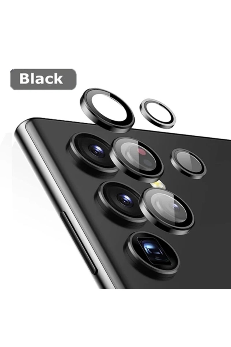 غطاء حلقة أسود للكاميرا لهاتف Galaxy S24، متوافق مع هواتف Galaxy S25 وS24 Plus وS23 FE وS24+ وS23+ وS23fe، غطاء عدسة الكاميرا الخلفية