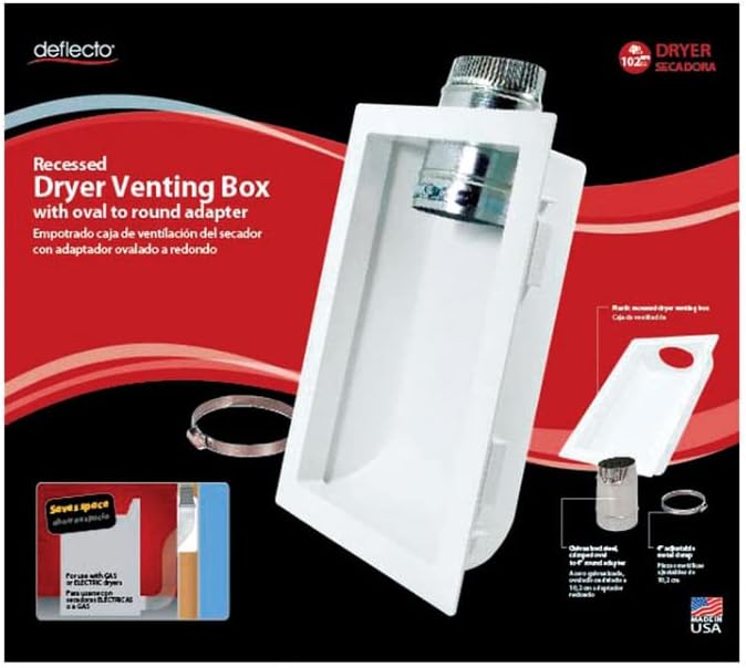 Deflect-O Dryer Venting Box 4" WHT
